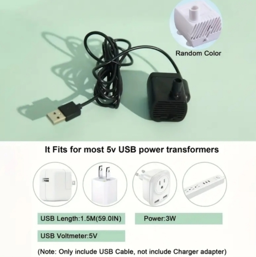 Transparent Pet‎ Water Fountain Automatic Cat & Dog Flower USB Powered Dispenser - Picture 9 of 14